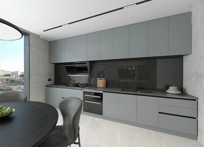 Grey modern UV Kitchen Cabinets Grey modern UV Kitchen Cabinets