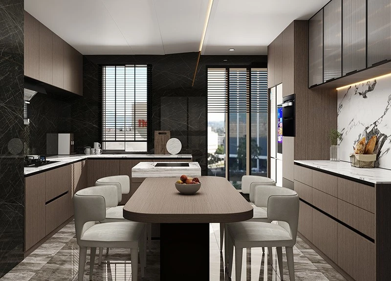 Woodgrain Textured Kitchen Cabinet Woodgrain Textured Kitchen Cabinet