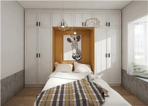 Hvid melamin soveværelse garderobe
